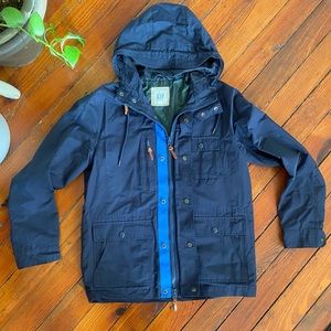 GAP True Indigo Hooded Parka Jacket Size Small